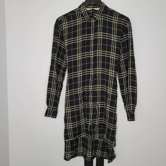 Zara trafaluc women's plaid long sleeve tunic top - Picture 3 of 16